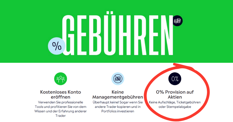 0% Gebühren auf Aktien