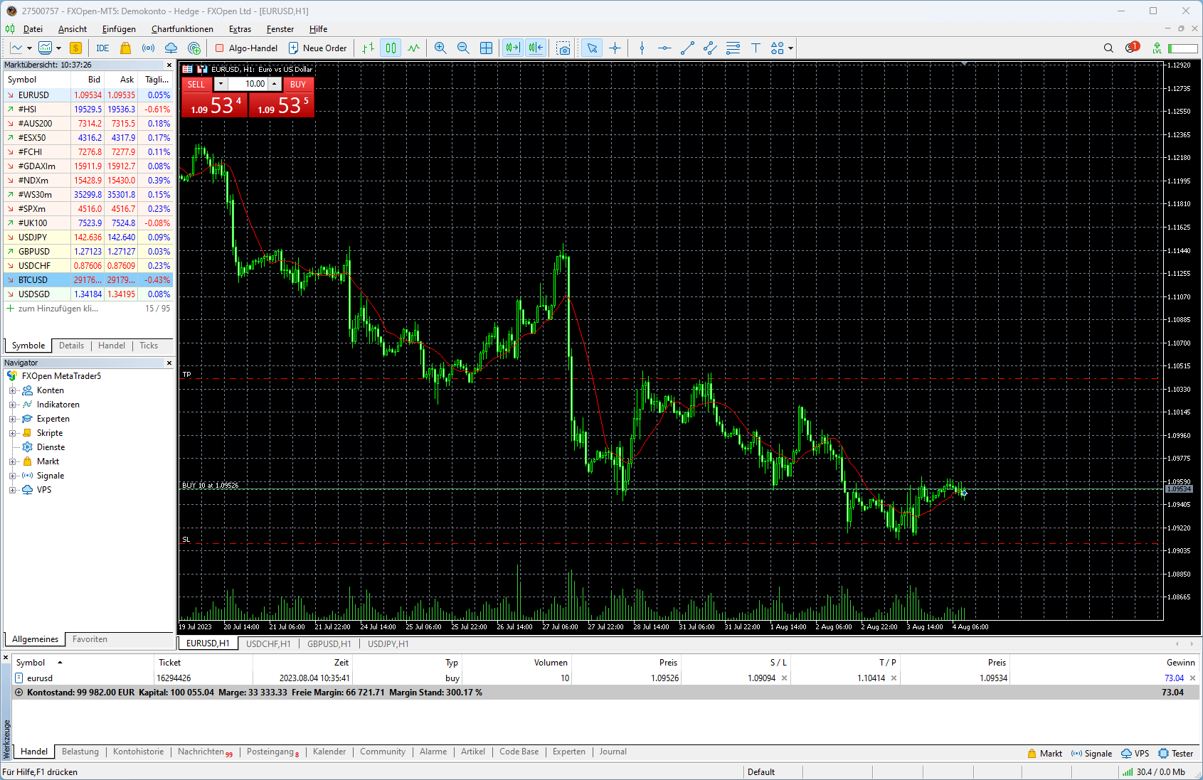 FXOpen Demokonto Schritt 7