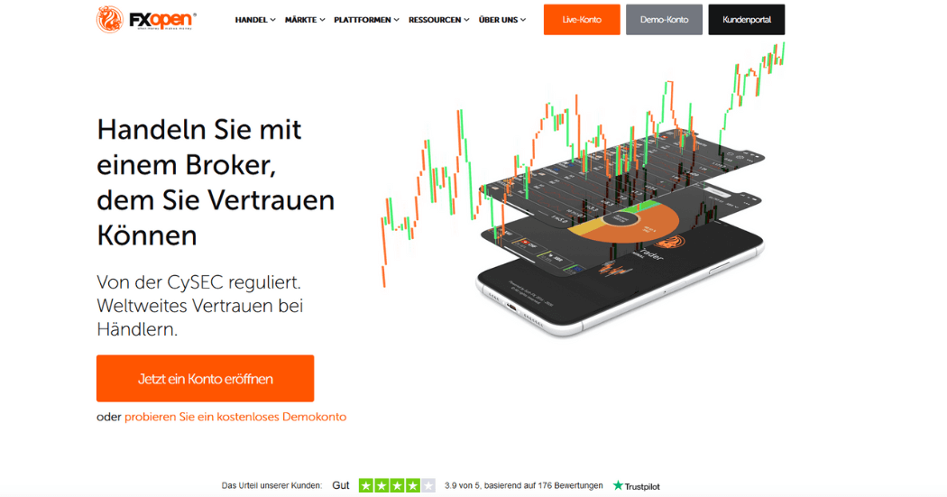 FXOpen Webseite: Modern und seriös